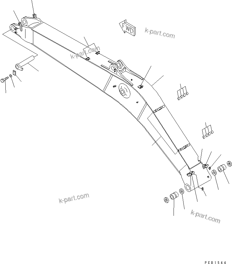 Komatsu parts book diagram for PC450LC-6 S/N 10001-UP: BOOM (BOOM AND TOP PIN)