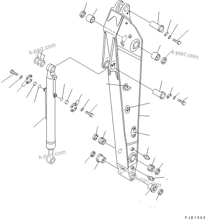 Komatsu parts book diagram for PC450LC-6 S/N 10001-UP: ARM (3.4M) (ARM AND BUCKET CYLINDER) (FOR ADDITIONAL PIPING) (FOR COMPONENT)