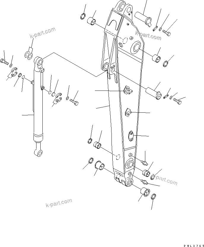 Komatsu parts book diagram for PC450LC-6 S/N 10001-UP: ARM (3.4M) (ARM AND BUCKET CYLINDER) (FOR ADDITIONAL PIPING)(#12231-)