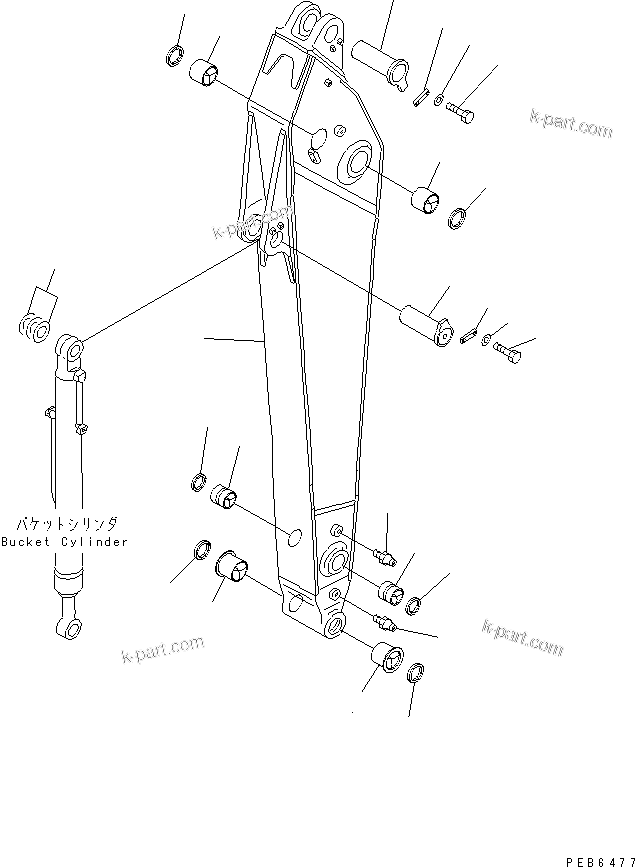 Komatsu parts book diagram for PC450LC-6 S/N 10001-UP: ARM (3.2M) (HEAVY DUTY) (ARM)(#10162-)