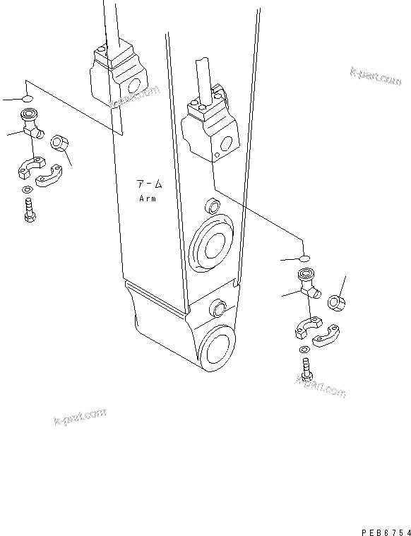 Komatsu parts book diagram for PC450LC-6 S/N 10001-UP: BREAKER ADAPTER (FOR OKADA)