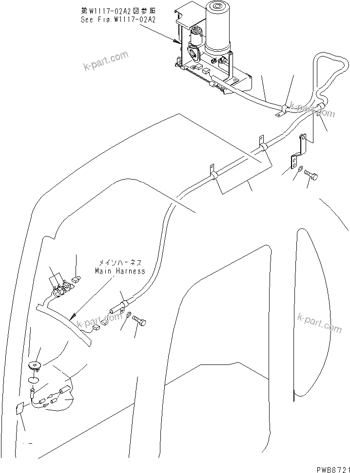 Komatsu parts book diagram for PC450LC-6 S/N 10001-UP: AUTO GREASING SYSTEM PARTS (HARNESS AND ALARM LAMP)(#12001-)