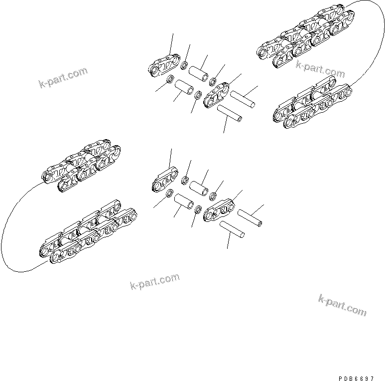 Komatsu parts book diagram for PC450LC-6 S/N 10001-UP: TRACK LINK (98 SET) (SUPPLY PARTS)