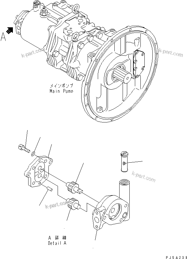 Komatsu parts book diagram for PC450LC-6 S/N 10001-UP: MAIN PUMP (12/13)(#10001-11999)
