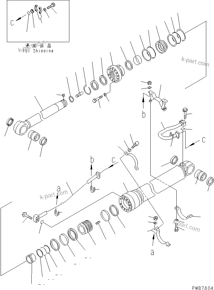 Komatsu parts book diagram for PC450LC-6 S/N 10001-UP: ARM CYLINDER(#12001-)