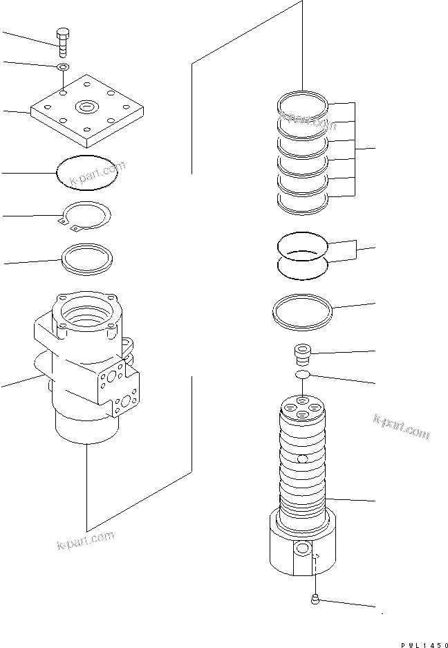 Komatsu parts book diagram for PC450LC-6 S/N 10001-UP: SWIVEL JOINT(#12144-)