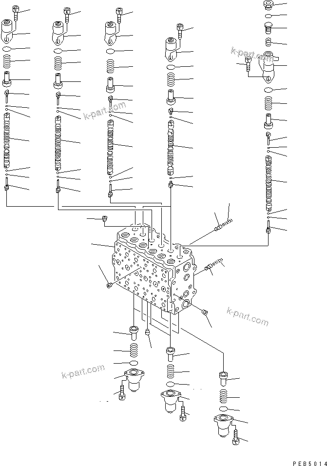 Komatsu parts book diagram for PC450LC-6 S/N 10001-UP: MAIN VALVE (1-ACTUATOR) (1/12)(#10001-11999)