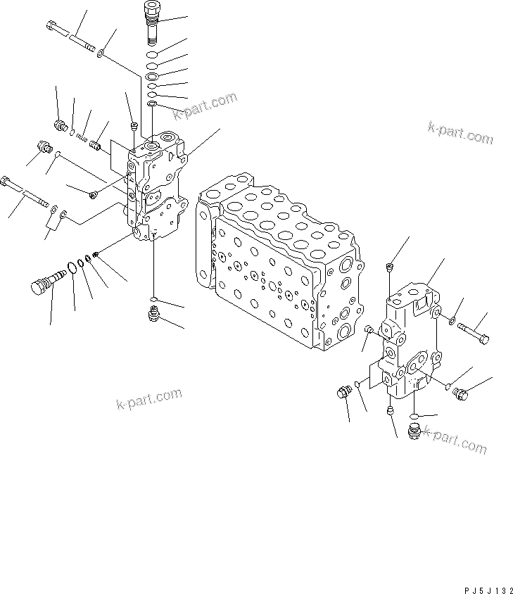 Komatsu parts book diagram for PC450LC-6 S/N 10001-UP: MAIN VALVE (1-ACTUATOR) (4/12)(#10001-11999)