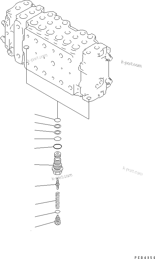 Komatsu parts book diagram for PC450LC-6 S/N 10001-UP: MAIN VALVE (1-ACTUATOR) (5/12)
