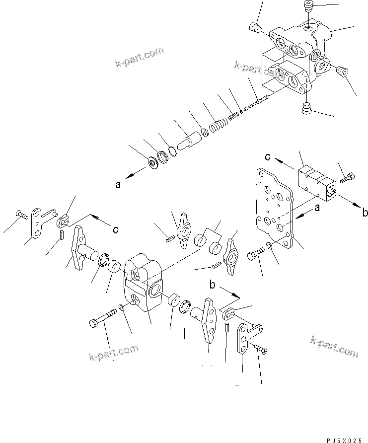 Komatsu parts book diagram for PC450LC-6 S/N 10001-UP: PPC VALVE (FOR TRAVEL)(#10001-11999)