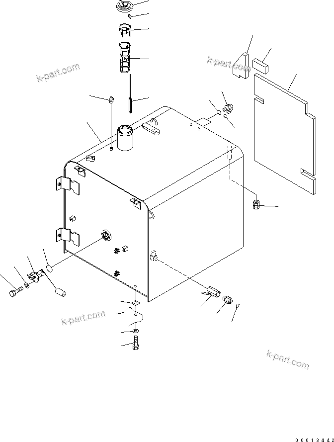 Komatsu parts book diagram for PC450LC-7K S/N K40001-UP: FUEL TANK (WITH FUEL SELF SUPPLY PUMP)