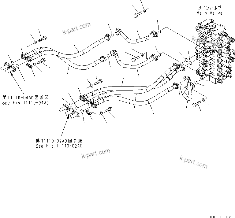 Komatsu parts book diagram for PC450LC-7K S/N K40001-UP: ARM AND BUCKET LINE