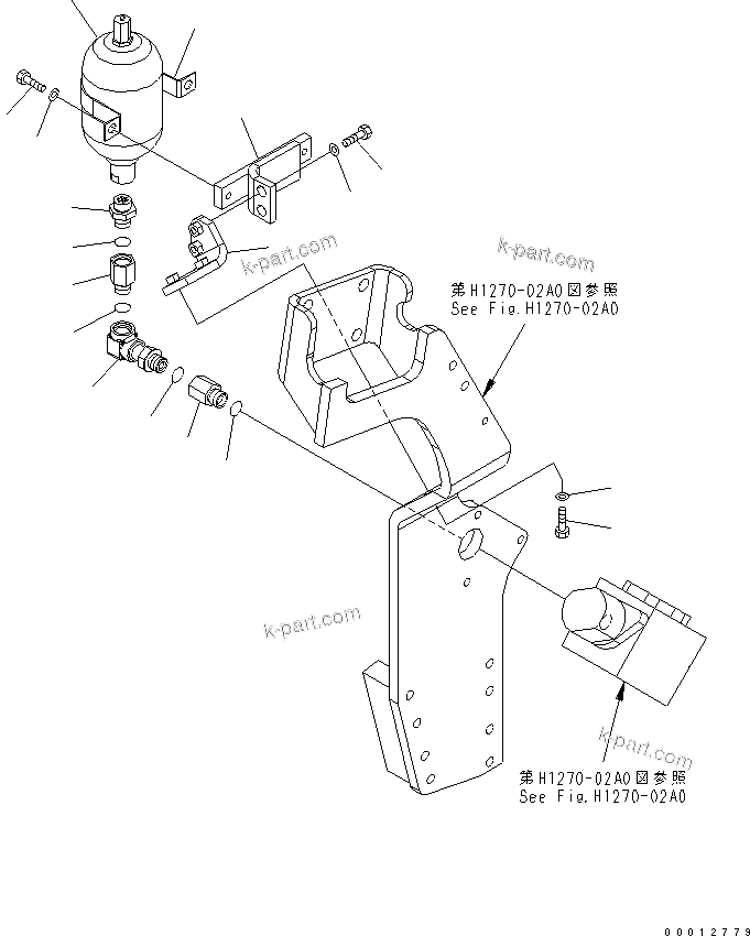 Komatsu parts book diagram for PC450LC-7K S/N K40001-UP: ATTACHMENT LINES (ACCUMULATOR LOWER) (1 ATT)