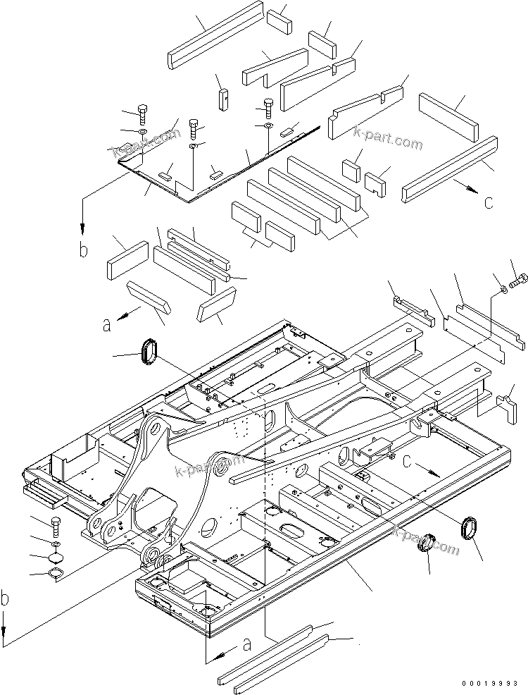Komatsu parts book diagram for PC450LC-7K S/N K40001-UP: REVOLVING FRAME