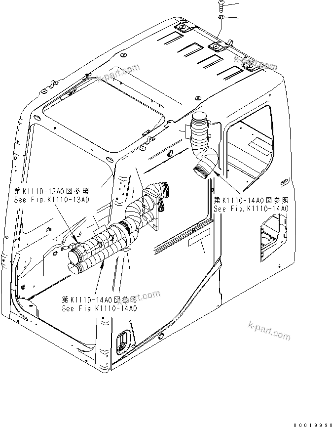 Komatsu parts book diagram for PC450LC-7K S/N K40001-UP: FLOOR FRAME (OPERATOR'S CAB) (CLAMP AND PLATE)