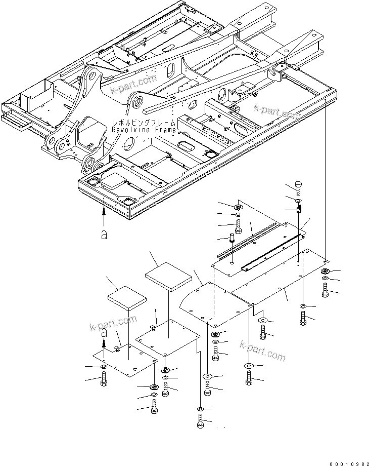 Komatsu parts book diagram for PC450LC-7K S/N K40001-UP: UNDER COVER (REVOLVING FRAME) (L.H.)
