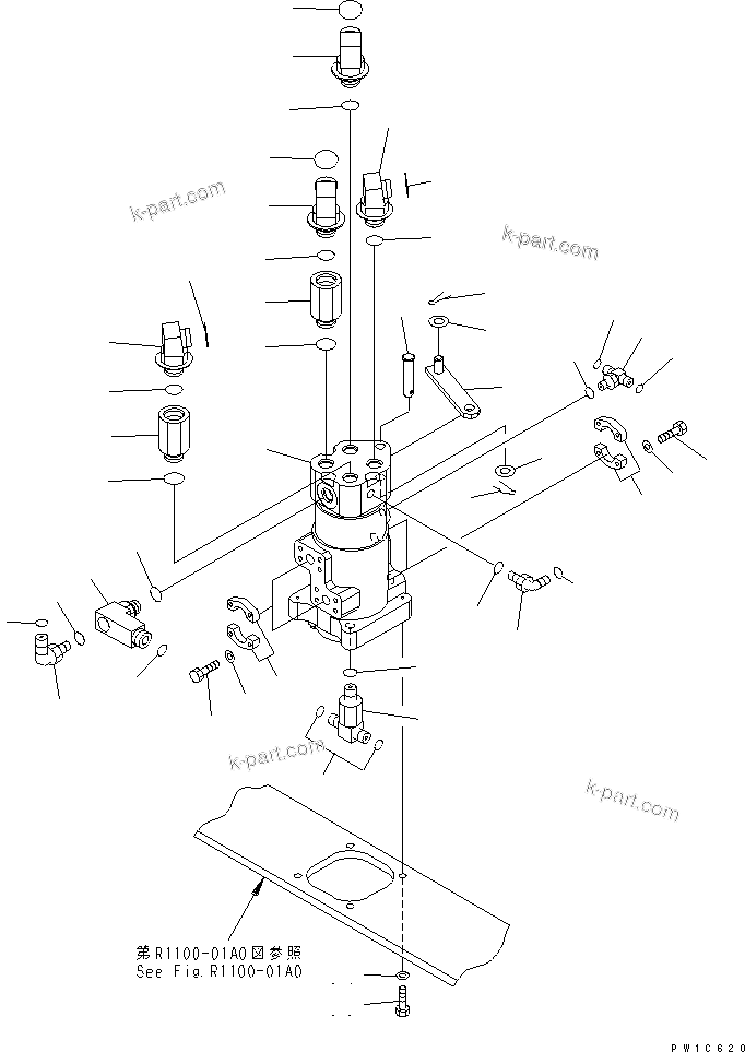 Komatsu parts book diagram for PC450LC-7K S/N K40001-UP: SWIVEL JOINT (CONNECTING PARTS)