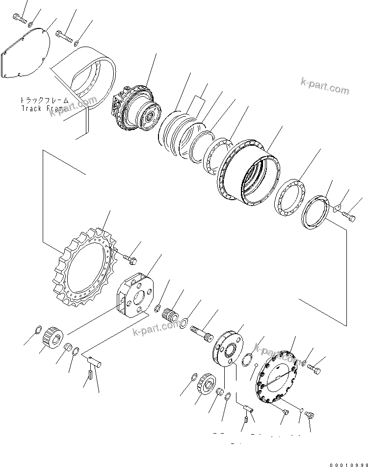 Komatsu parts book diagram for PC450LC-7K S/N K40001-UP: FINAL DRIVE
