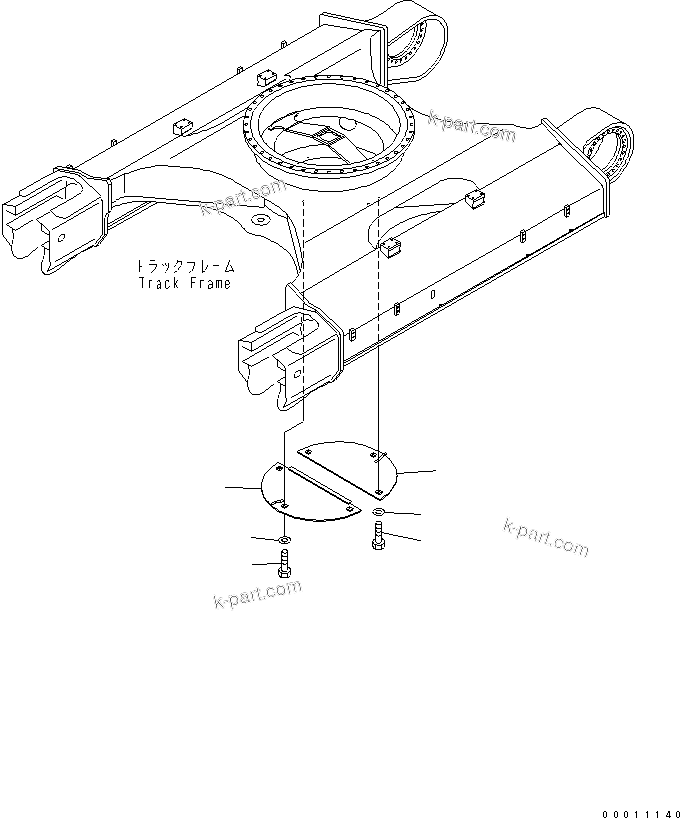 Komatsu parts book diagram for PC450LC-7K S/N K40001-UP: UNDER COVER (FOR TRACK FRAME)
