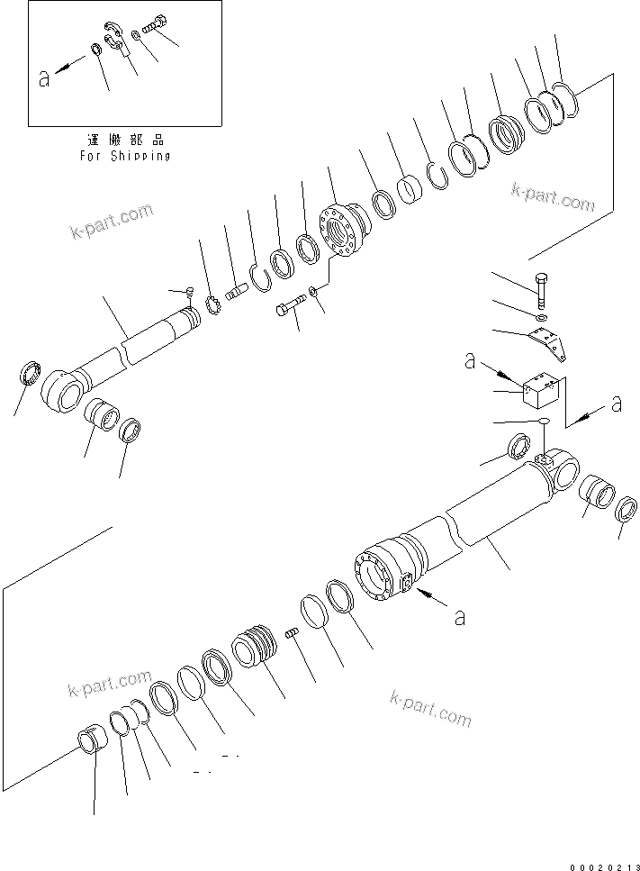 Komatsu parts book diagram for PC450LC-7K S/N K40001-UP: ARM CYLINDER (FOR BURST VALVE) (EXCEPT 2.4M ARM)