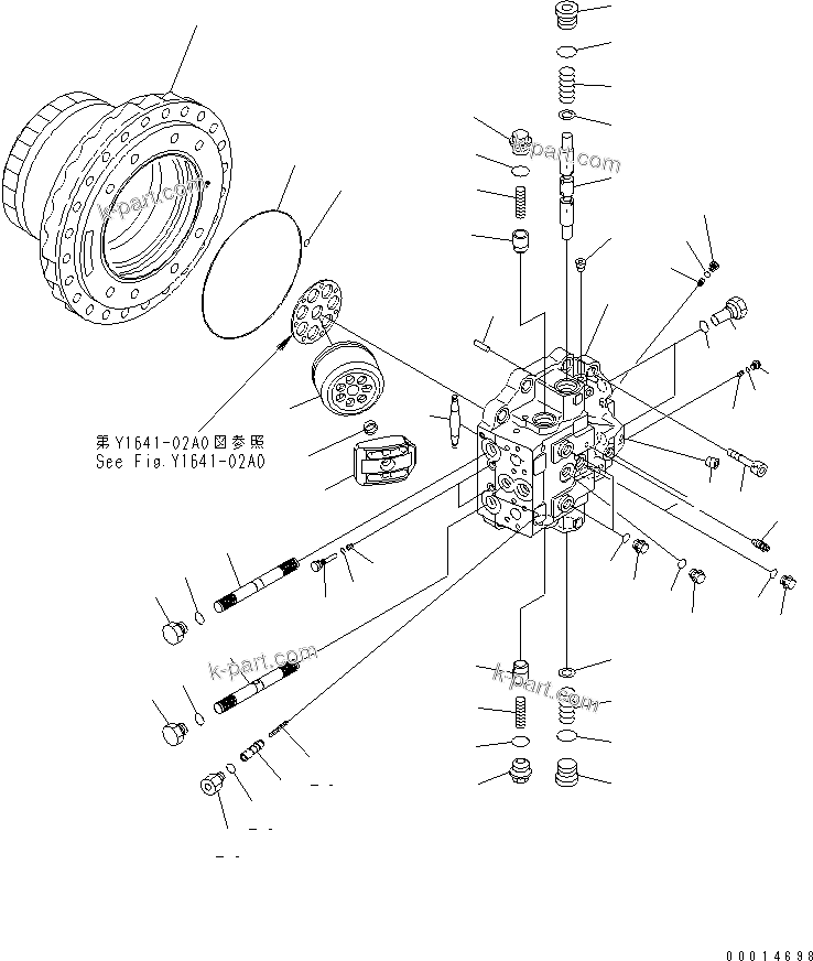 Komatsu parts book diagram for PC450LC-7K S/N K40001-UP: TRAVEL MOTOR (1/3)