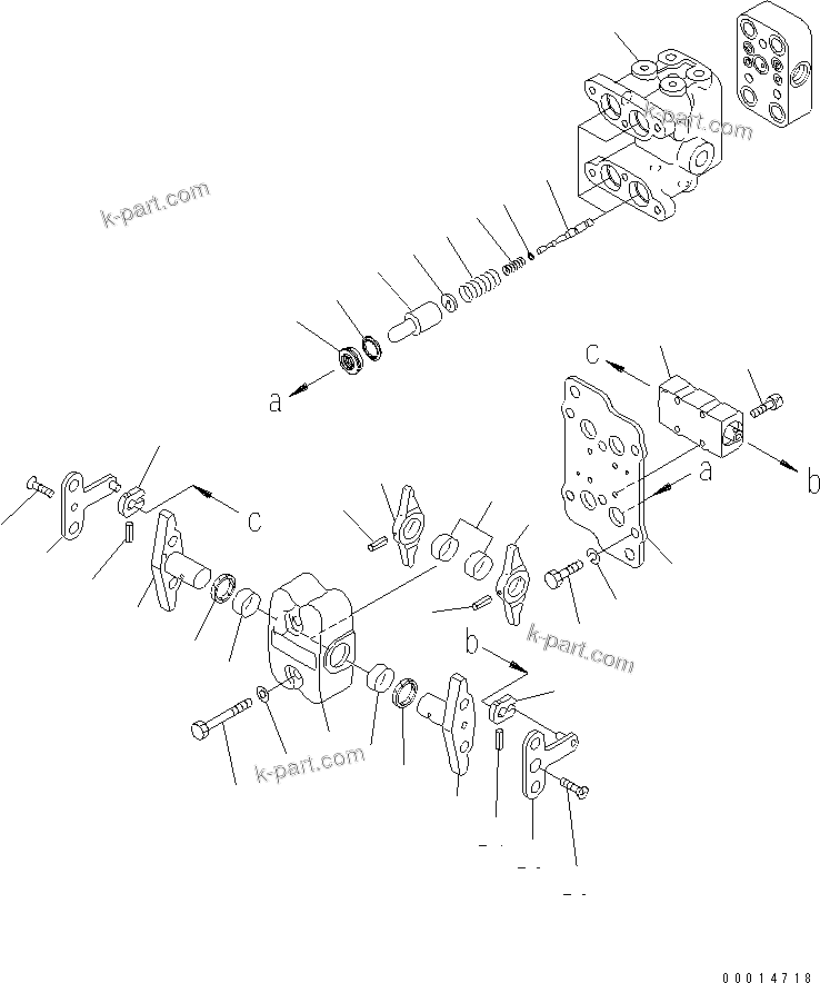 Komatsu parts book diagram for PC450LC-7K S/N K40001-UP: PPC VALVE (FOR TRAVEL) (1/2)