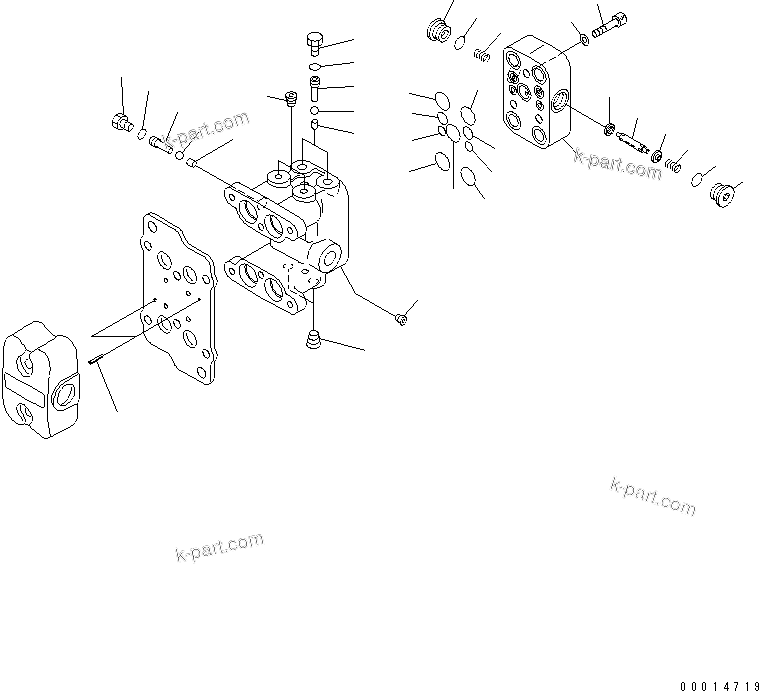 Komatsu parts book diagram for PC450LC-7K S/N K40001-UP: PPC VALVE (FOR TRAVEL) (2/2)