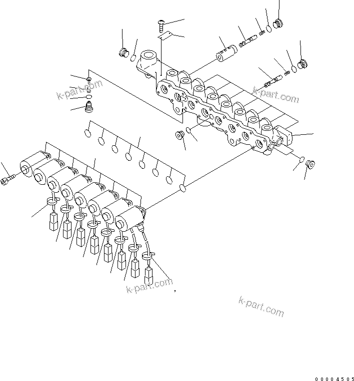 Komatsu parts book diagram for PC450LC-7K S/N K40001-UP: SOLENOID VALVE (INNER PARTS)