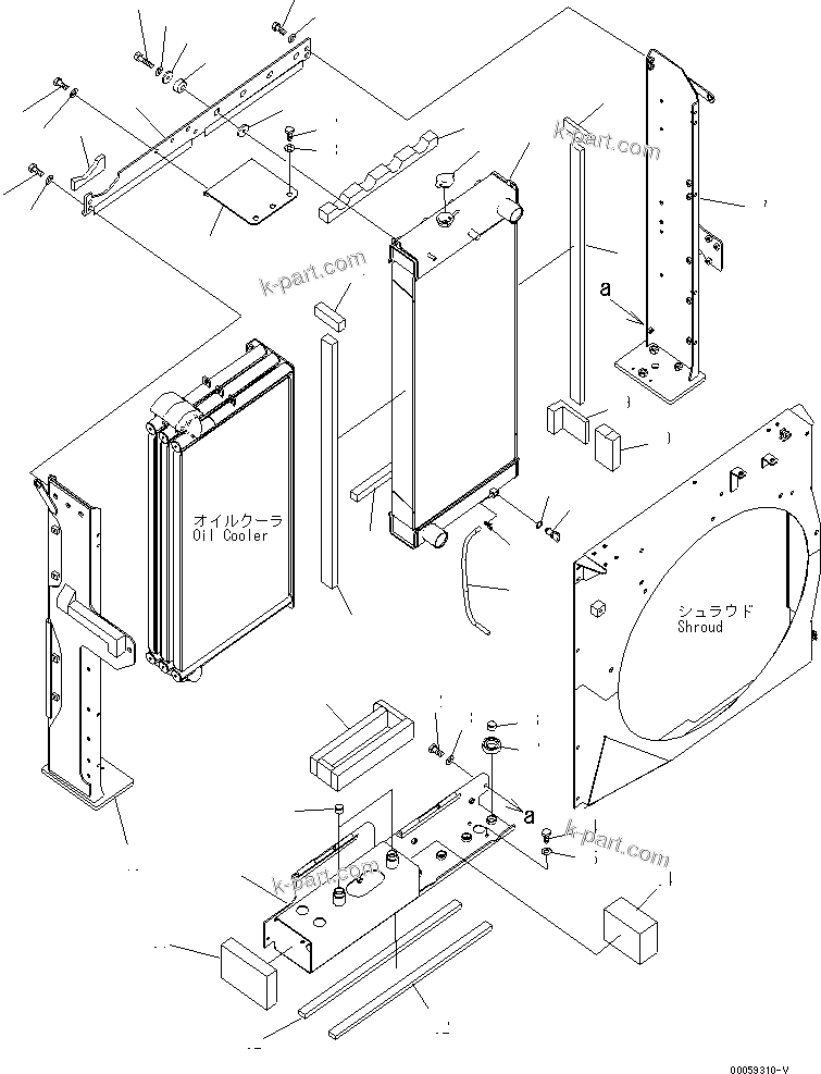 Komatsu parts book diagram for PC450LCHD-8 S/N K50001-UP: COOLING (RADIATOR AND FRAME) (#K50001-K50349)