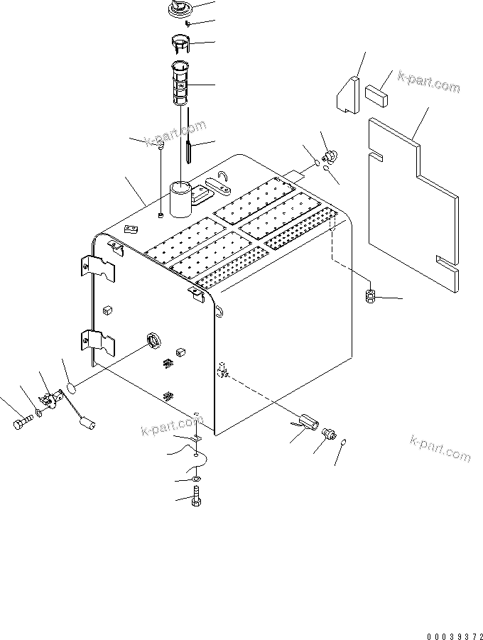 Komatsu parts book diagram for PC450LCHD-8 S/N K50001-UP: FUEL TANK (FOR FUEL REFILL PUMP) (#K50001-K50349)