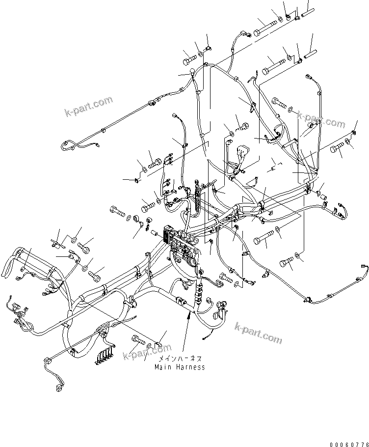 Komatsu parts book diagram for PC450LCHD-8 S/N K50001-UP: ELECTRIC WIRING (MAIN HARNESS) (2/3) (#K50001-K50349)