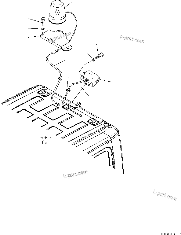 Komatsu parts book diagram for PC450LCHD-8 S/N K50001-UP: BEACON LAMP