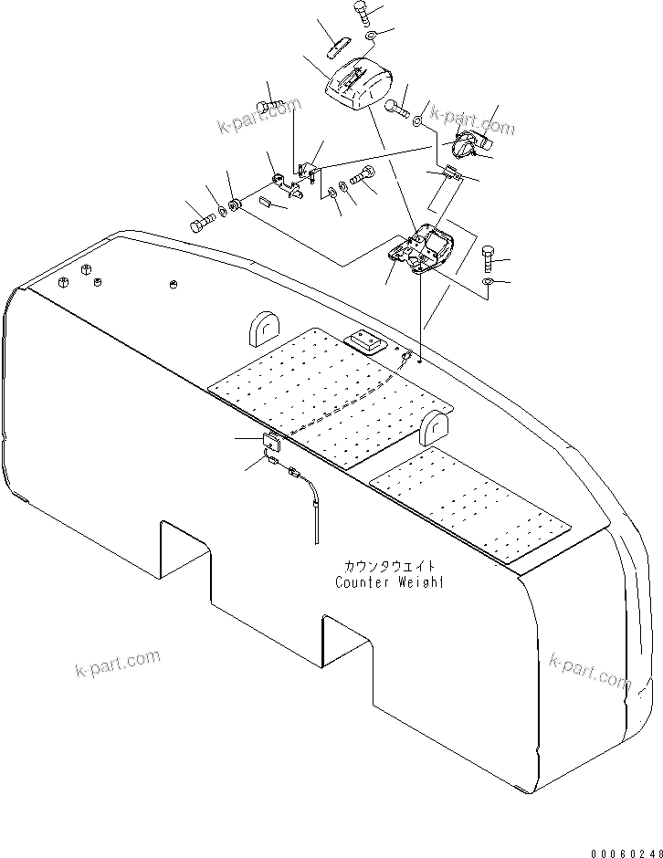 Komatsu parts book diagram for PC450LCHD-8 S/N K50001-UP: REAR VIEW MONITORING SYSTEM (1 CAMERA)