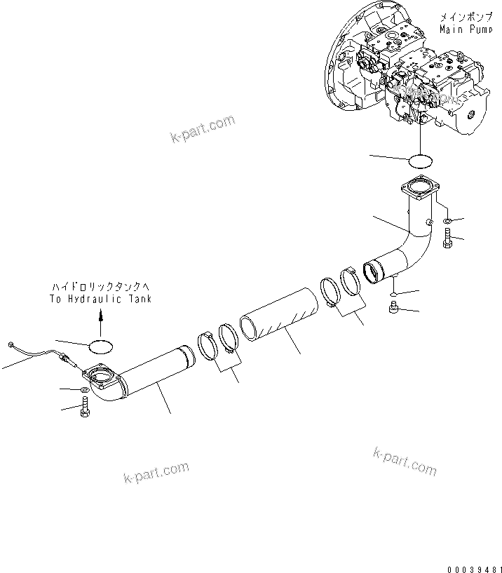 Komatsu parts book diagram for PC450LCHD-8 S/N K50001-UP: SUCTION LINE (#K50001-K50349)