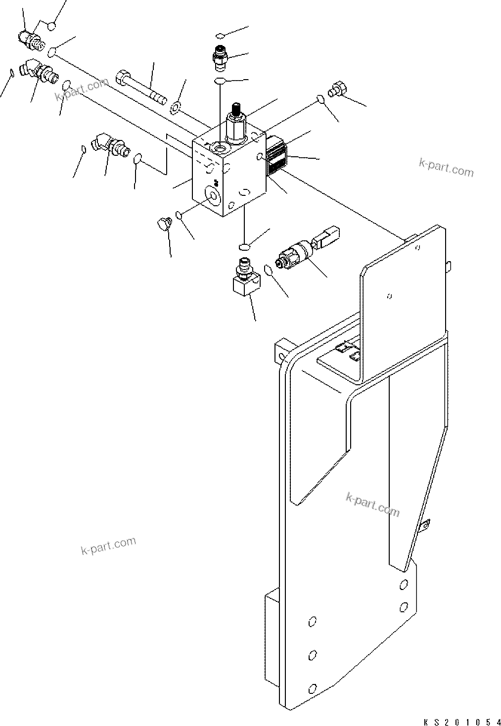 Komatsu parts book diagram for PC450LCHD-8 S/N K50001-UP: QUICK COUPLER LINES (QUICK COUPLER VALVE) (#K50001-K50493)