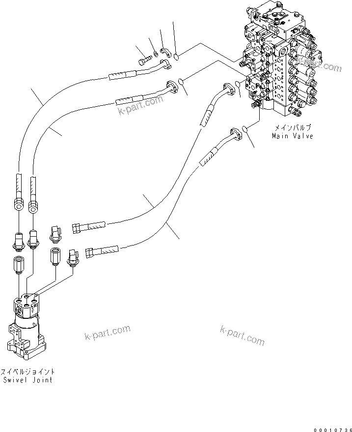 Komatsu parts book diagram for PC450LCHD-8 S/N K50001-UP: TRAVEL LINE