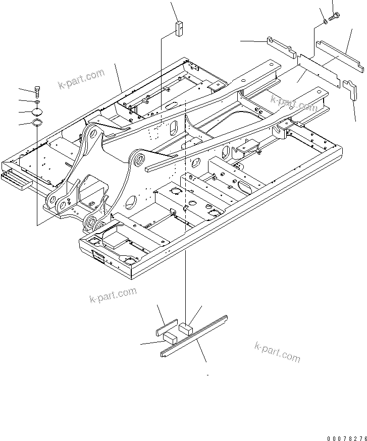 Komatsu parts book diagram for PC450LCHD-8 S/N K50001-UP: REVOLVING FRAME (1/2) (#K50350-)