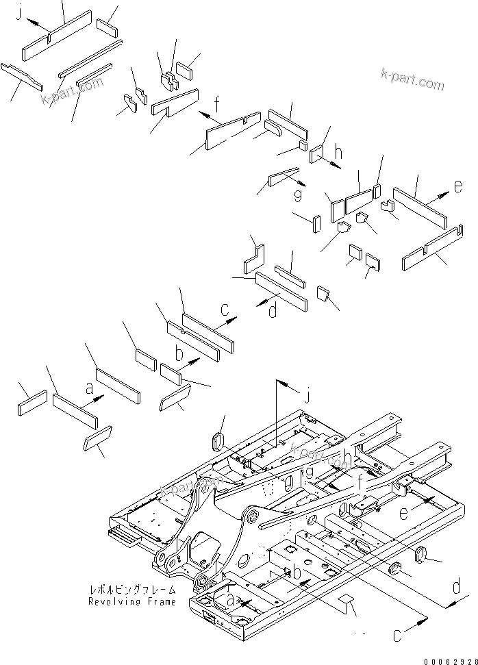 Komatsu parts book diagram for PC450LCHD-8 S/N K50001-UP: REVOLVING FRAME (2/2) (DEMOLITION SPEC.) (#K50001-K50349)