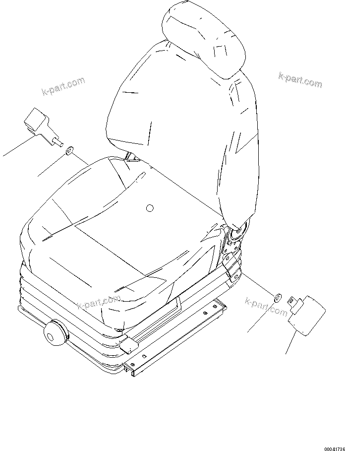 Komatsu parts book diagram for PC450LCHD-8 S/N K50001-UP: SEAT BELT (48MM WIDE)