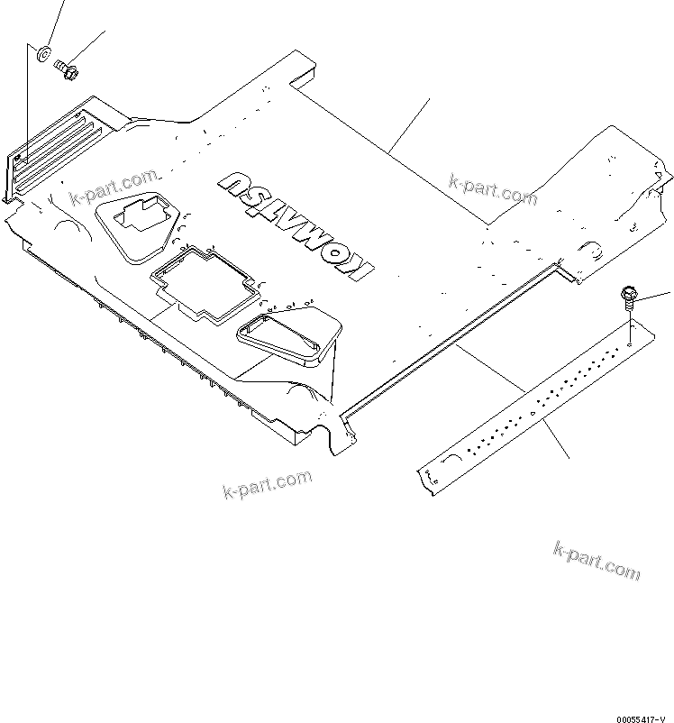 Komatsu parts book diagram for PC450LCHD-8 S/N K50001-UP: FLOOR MAT (FOR 1-ACTUATOR)