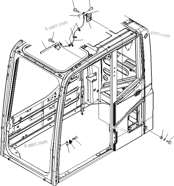 Komatsu parts book diagram for PC450LCHD-8 S/N K50001-UP: OPERATORґS CAB) (OPEN LOCK AND DOOR CATCH)