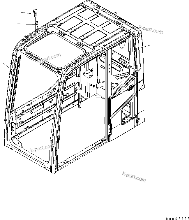 Komatsu parts book diagram for PC450LCHD-8 S/N K50001-UP: OPERATORґS CAB (ROOF WIPER HARNESS AND ROOF WIPER WASHER) (DEMOLITION SPEC.)