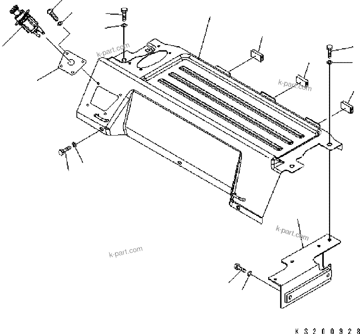 Komatsu parts book diagram for PC450LCHD-8 S/N K50001-UP: OPERATORґS CAB (CAB IN PARTS) (LUGGAGE COVER)