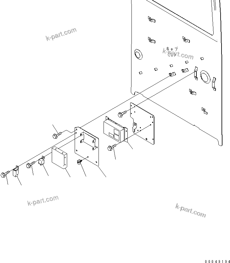 Komatsu parts book diagram for PC450LCHD-8 S/N K50001-UP: OPERATORґS CAB (CAB IN PARTS) (AIR CONDITIONER AND KOMTRAX CONTROLLER)