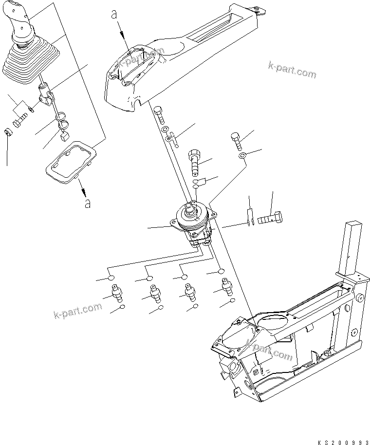Komatsu parts book diagram for PC450LCHD-8 S/N K50001-UP: OPERATORґS CAB (FLOOR) (LEVER L.H.)