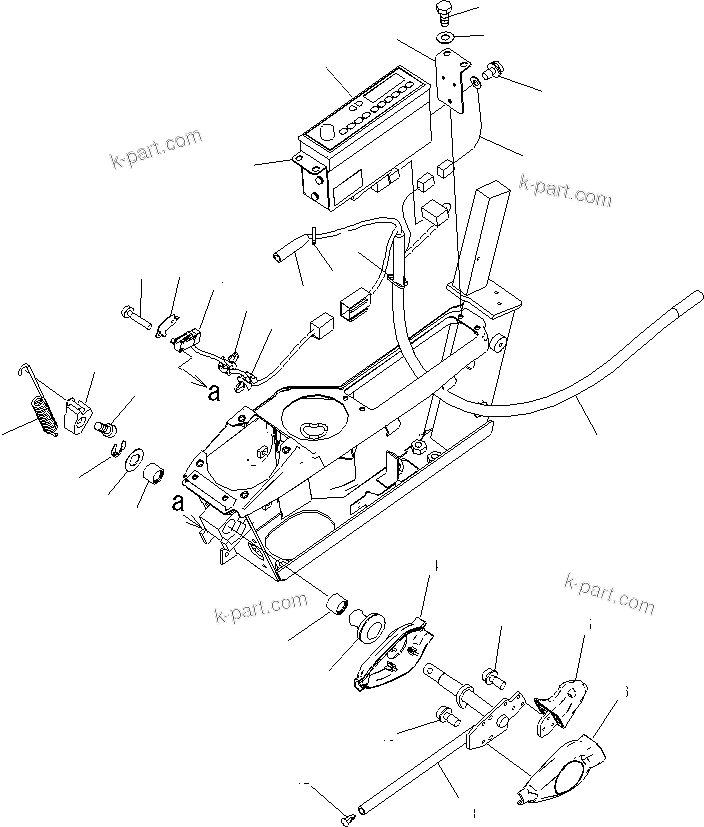 Komatsu parts book diagram for PC450LCHD-8 S/N K50001-UP: OPERATORґS CAB (FLOOR) (P.P.C. LOCK LEVER AND RADIO) (DEMOLITION SPEC.) (#K50001-K50188)