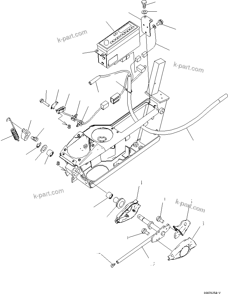Komatsu parts book diagram for PC450LCHD-8 S/N K50001-UP: OPERATORґS CAB (FLOOR) (P.P.C. LOCK LEVER AND RADIO) (#K50350-)