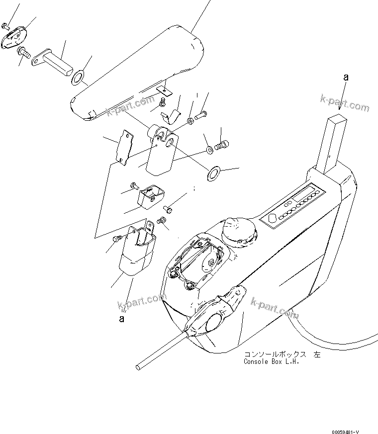 Komatsu parts book diagram for PC450LCHD-8 S/N K50001-UP: OPERATORґS CAB (FLOOR) (ARM REST L.H.) (#K50001-K50349)