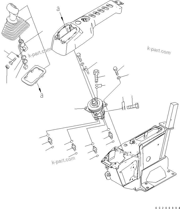 Komatsu parts book diagram for PC450LCHD-8 S/N K50001-UP: OPERATORґS CAB (FLOOR) (LEVER R.H.)