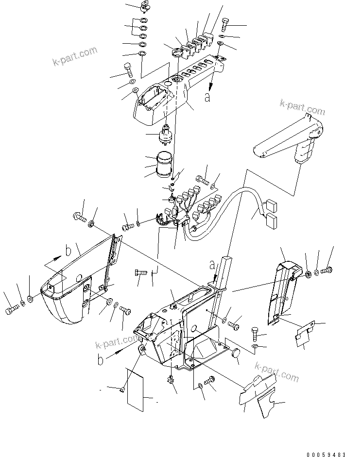 Komatsu parts book diagram for PC450LCHD-8 S/N K50001-UP: OPERATORґS CAB (FLOOR) (CONSOL R.H.) (#K50001-K50217)